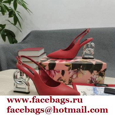 Dolce  &  Gabbana Heel 10.5cm Slingbacks Red with DG Heel 2022